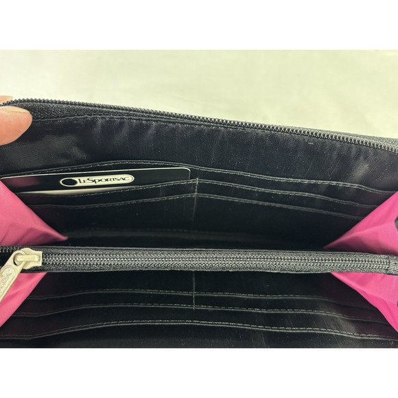 LeSportSac Colorful Striped Zip Around Wallet Clutch - Picture 6 of 13